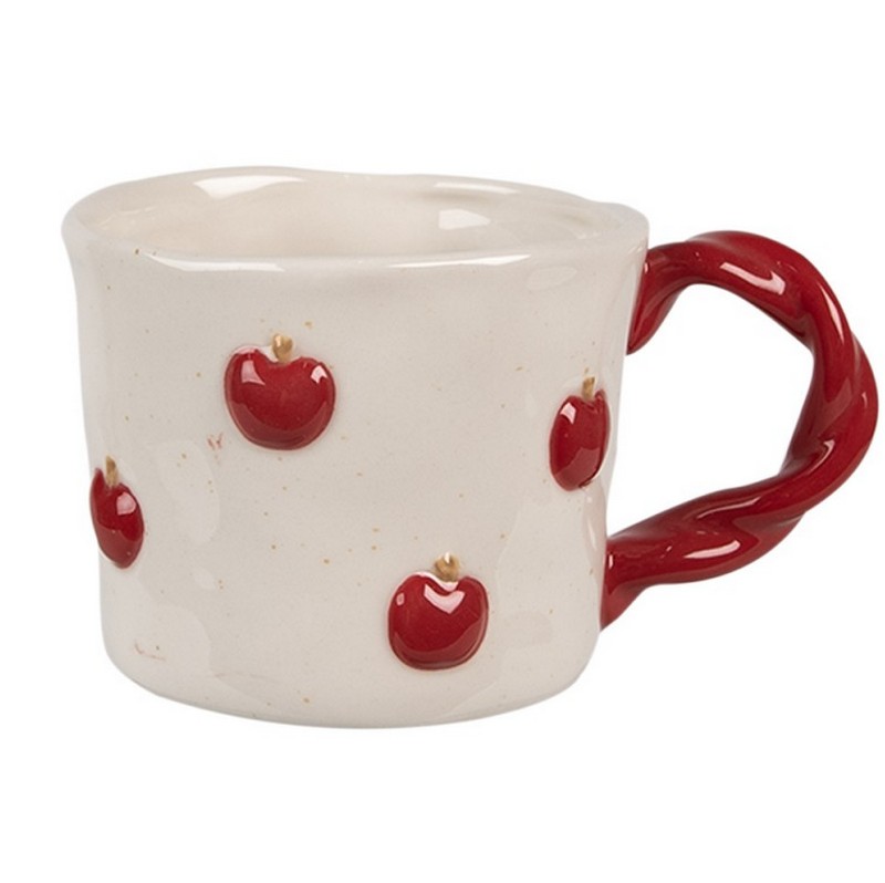 Tazza mug in ceramica decorata con mele in rilievo, perfetta come regalo primaverile
